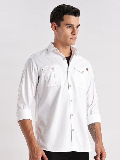 Double Pocket Mens Casual Shirt