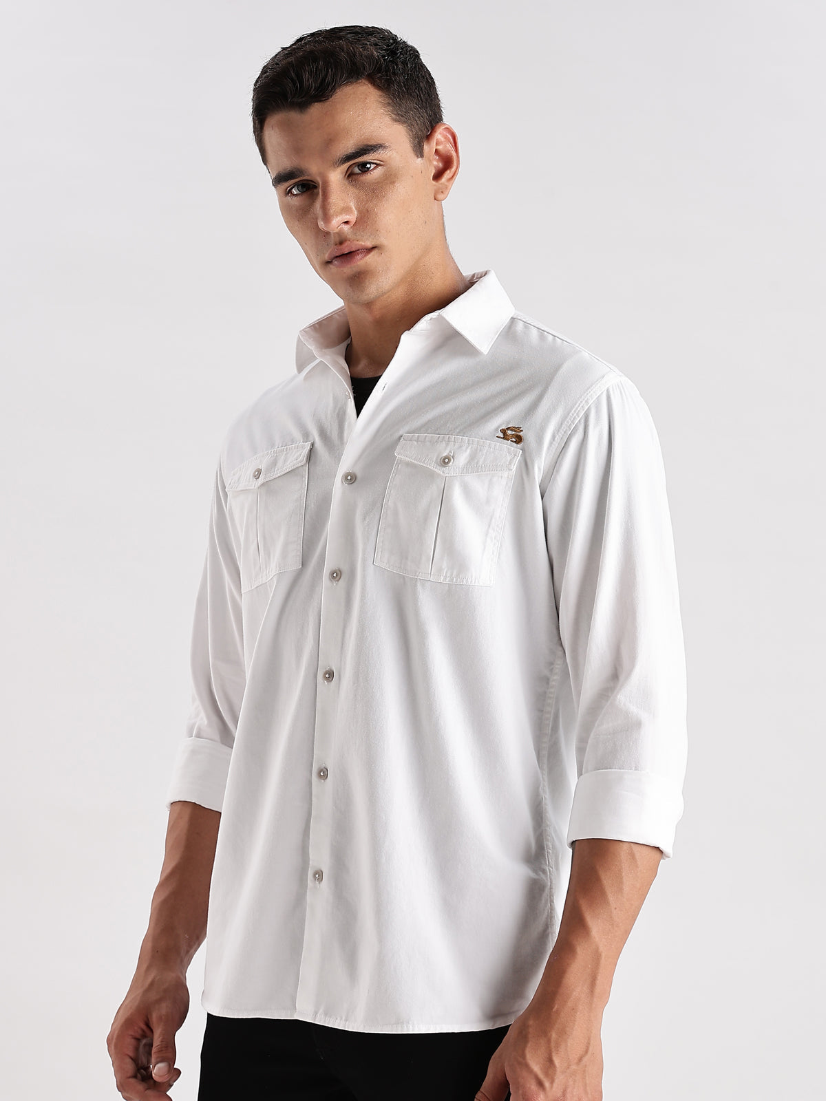 Double Pocket Mens Casual Shirt