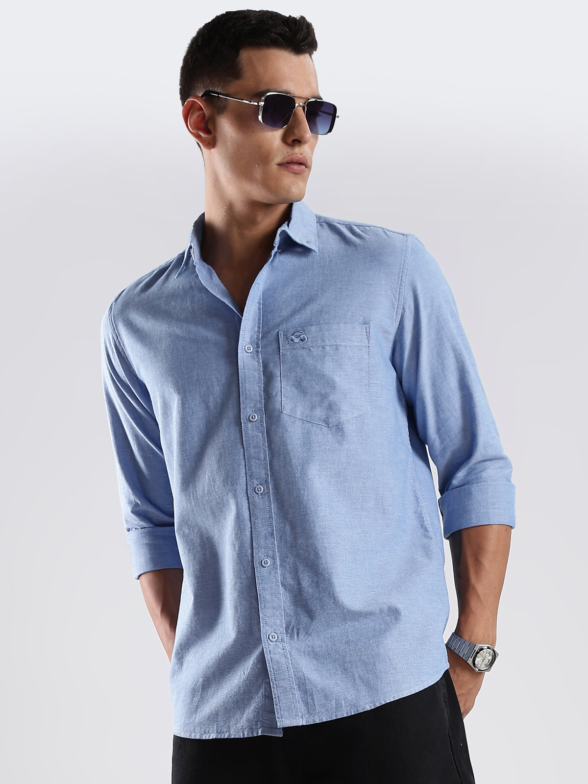 Solid Oxford Blue Shirt