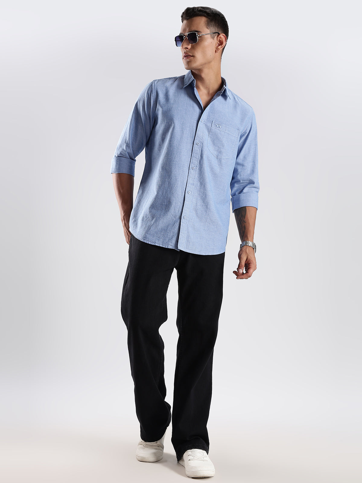 Solid Oxford Blue Shirt