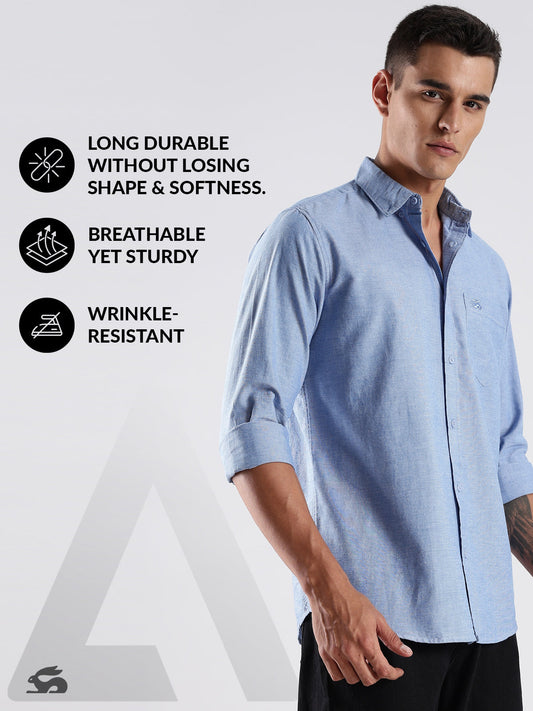 Solid Oxford Blue Shirt