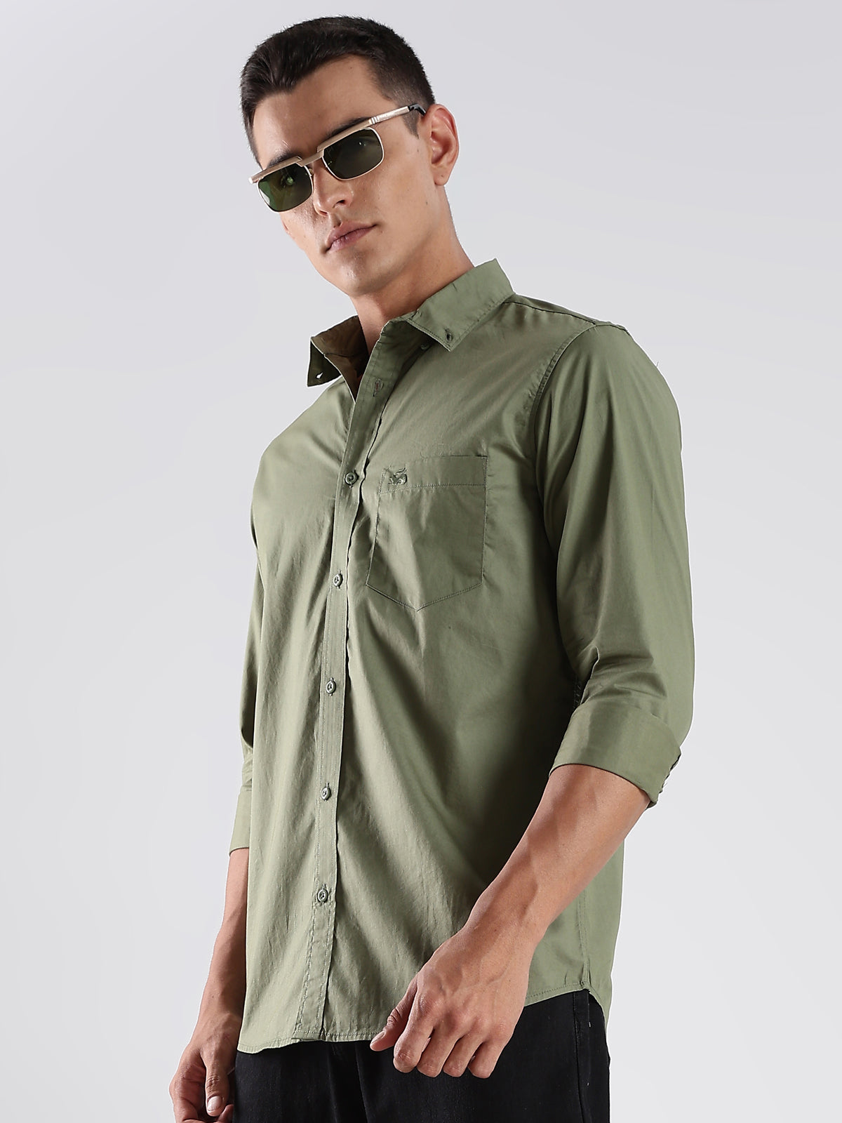 Solid Oxford Green Shirt