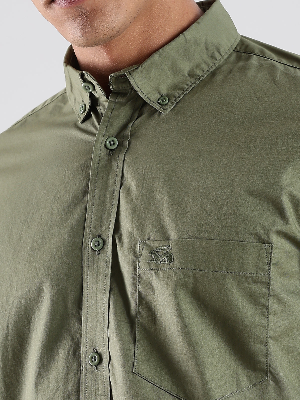 Solid Oxford Green Shirt