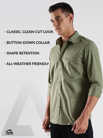 Solid Oxford Green Shirt