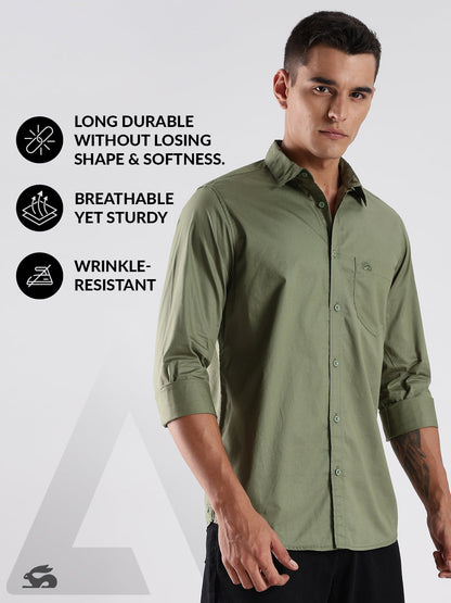 Solid Oxford Green Shirt