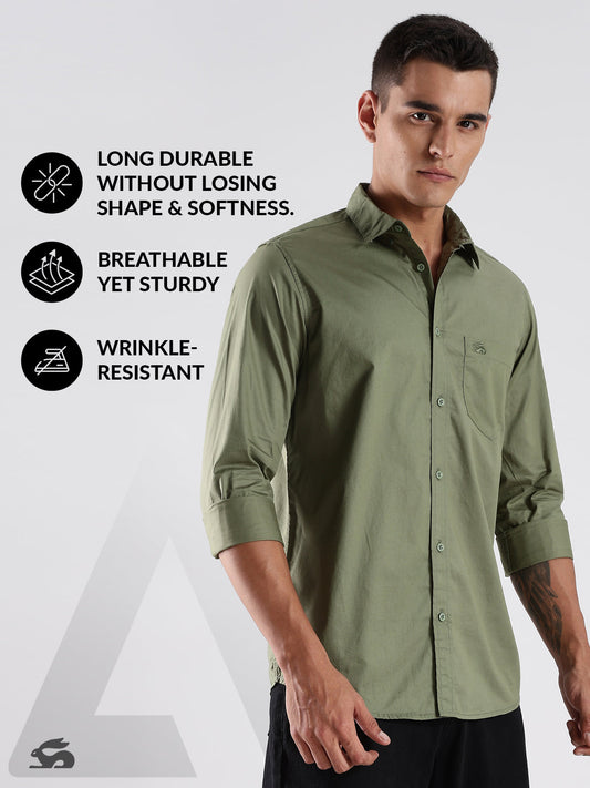 Solid Oxford Green Shirt