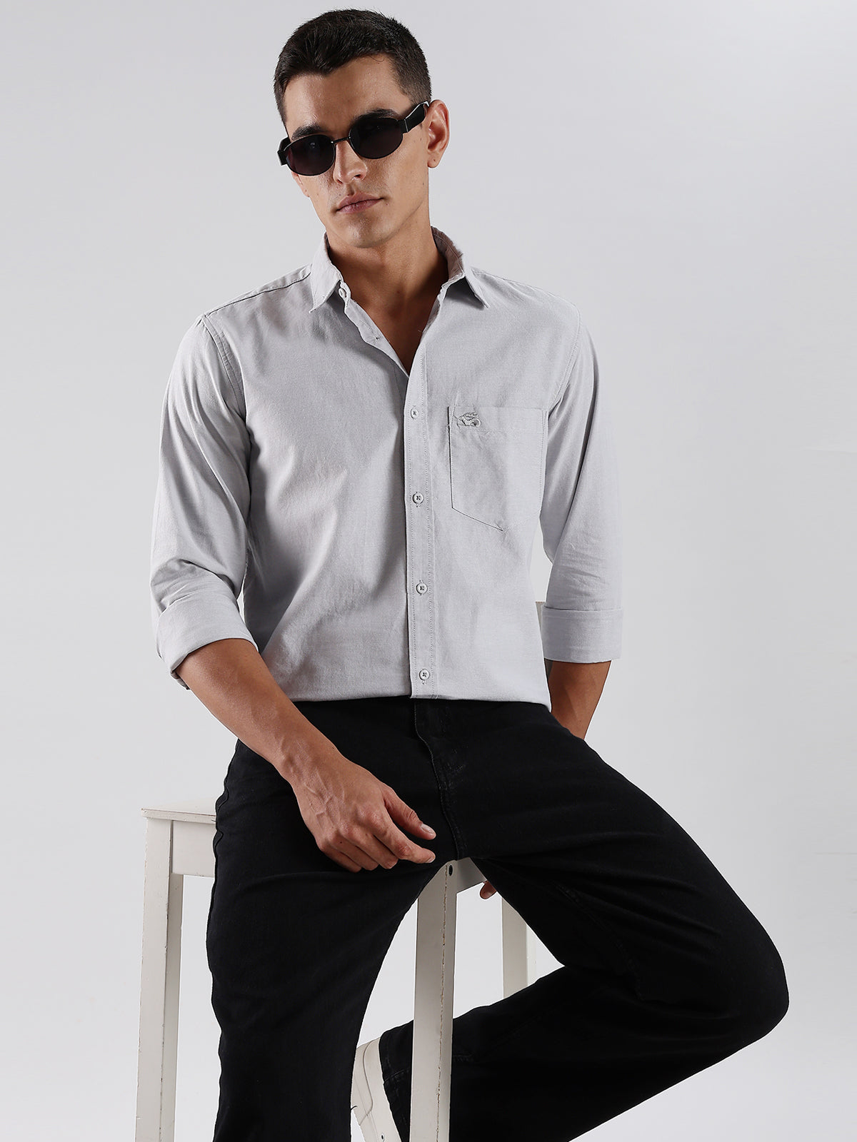 Solid Oxford Grey Shirt