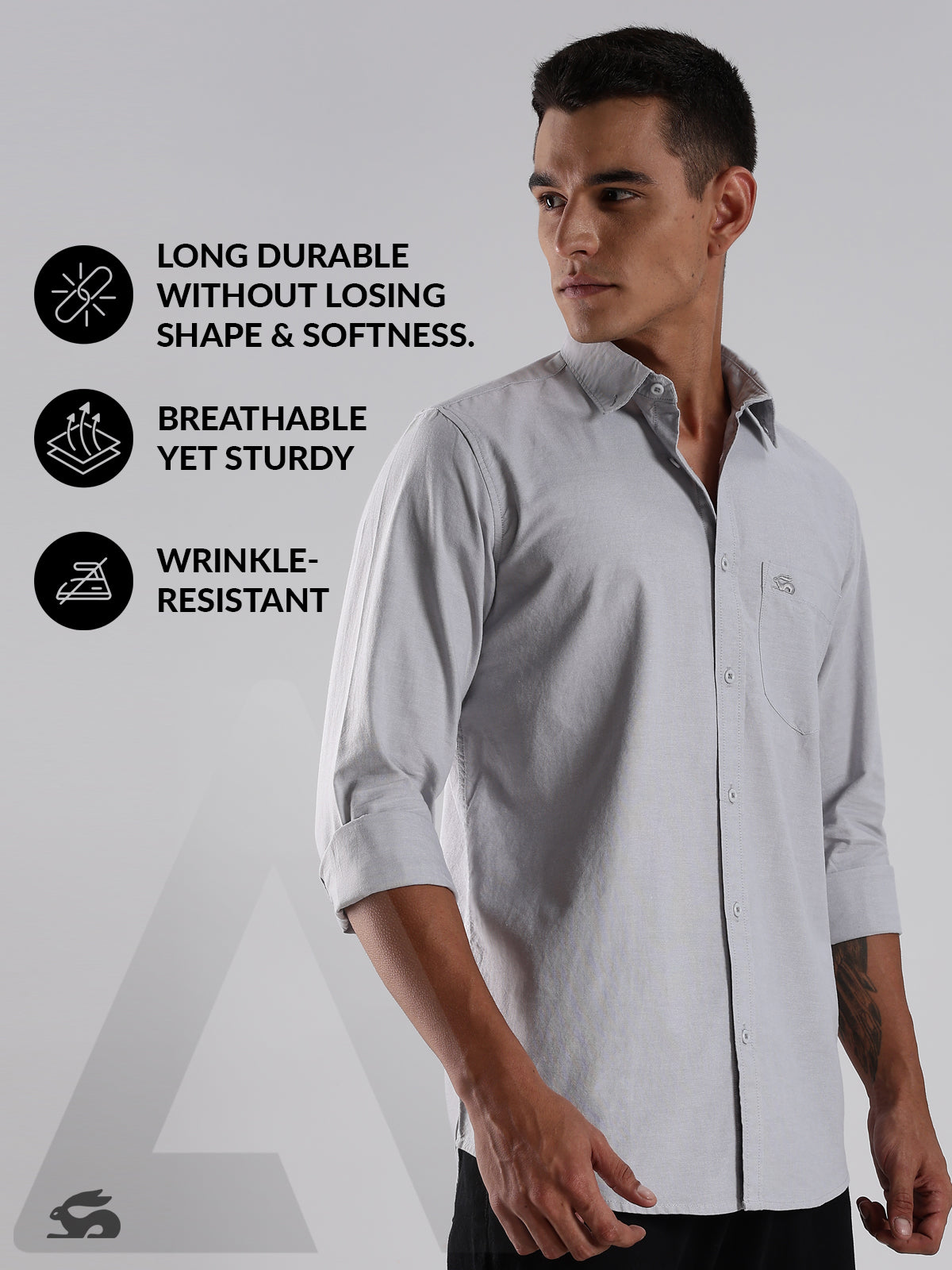 Solid Oxford Grey Shirt