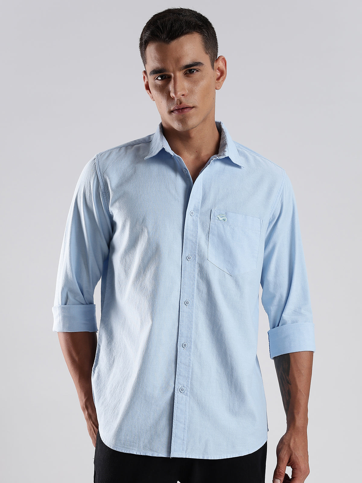 Solid Oxford Blue Shirt