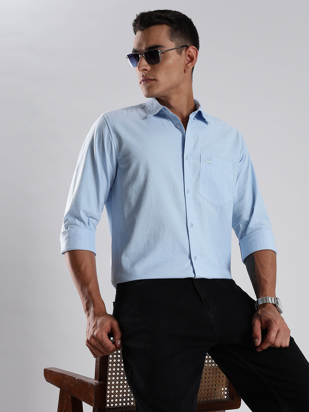 Solid Oxford Blue Shirt