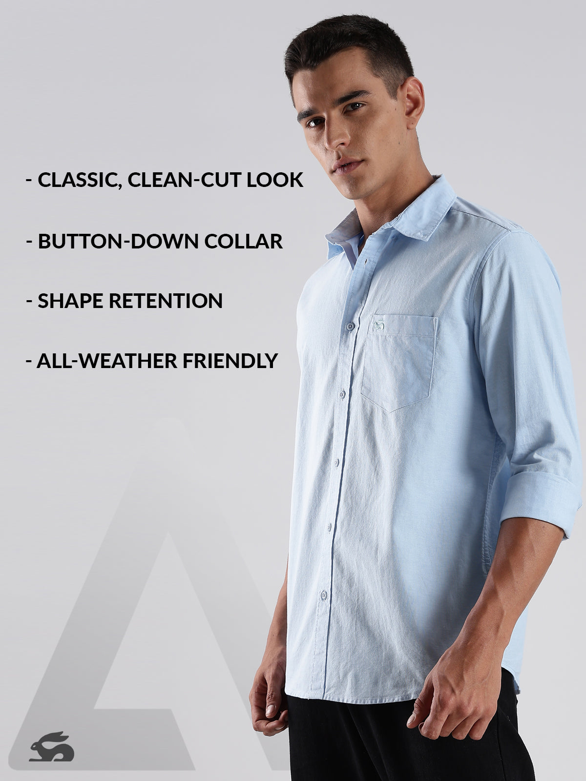 Solid Oxford Blue Shirt