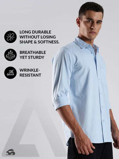 Solid Oxford Blue Shirt