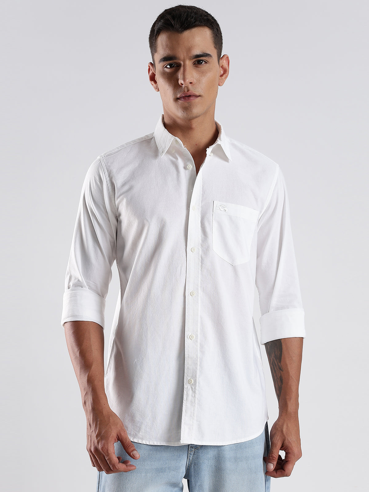 Solid Oxford White Shirt