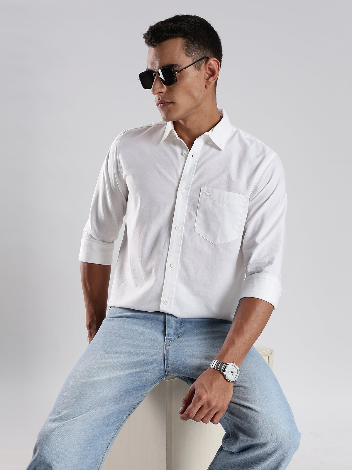 Solid Oxford White Shirt