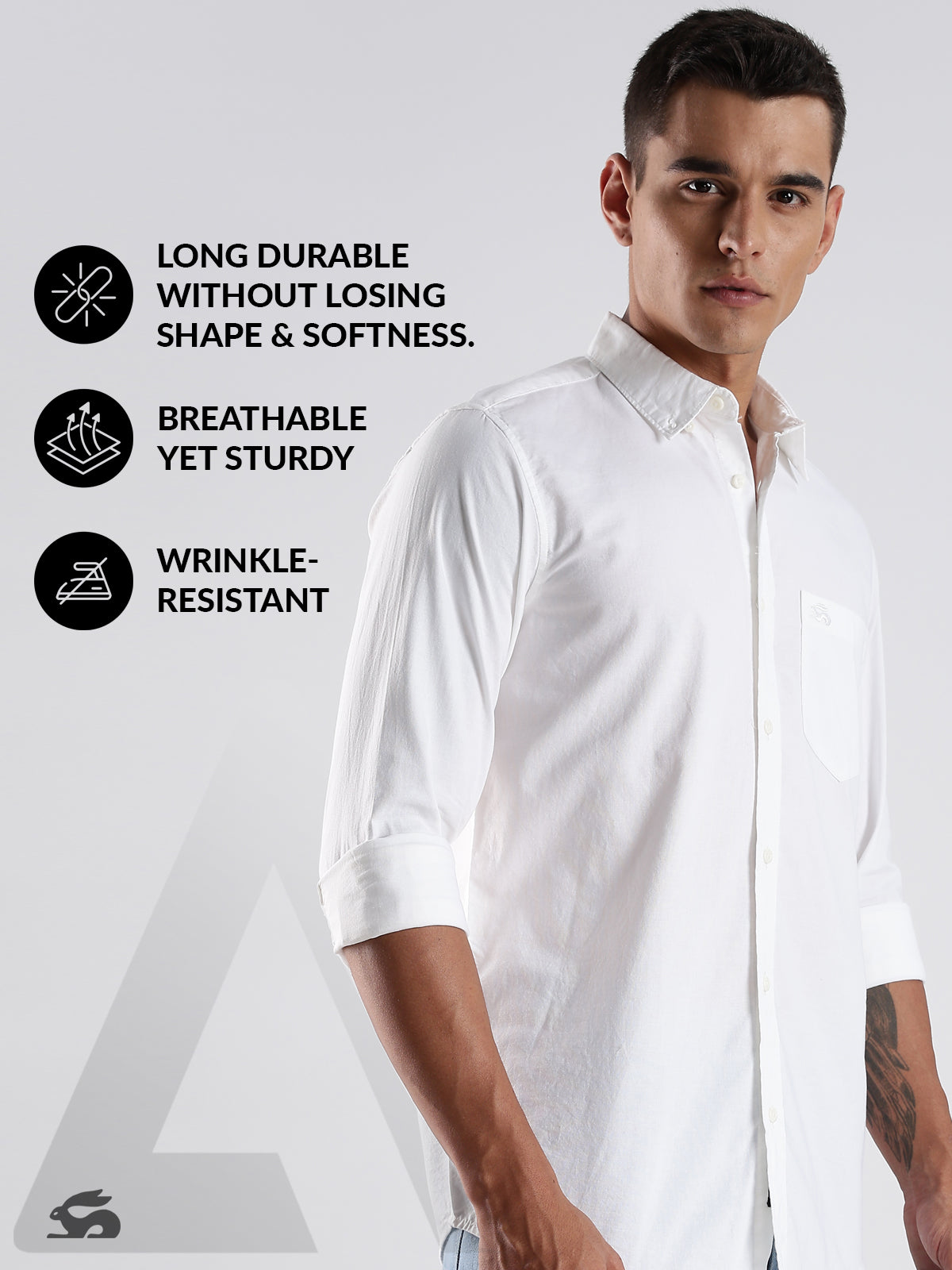 Solid Oxford White Shirt