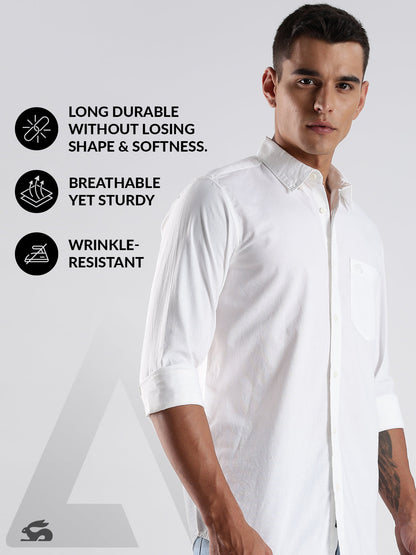 Solid Oxford White Shirt
