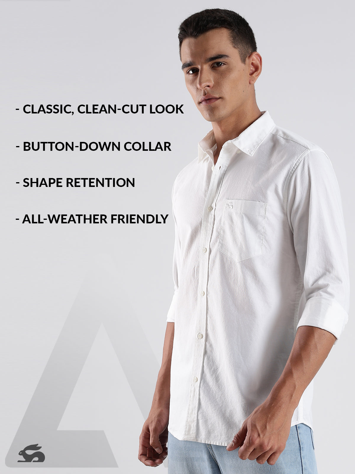 Solid Oxford White Shirt