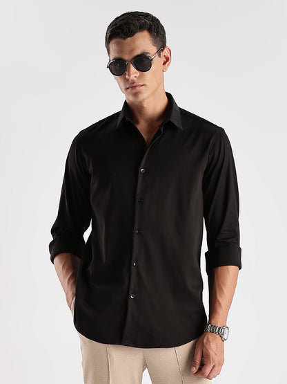 Slim Fit Solid Casual Shirt