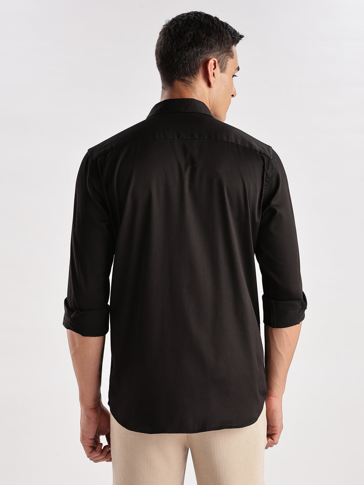 Slim Fit Solid Casual Shirt
