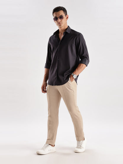 Slim Fit Solid Casual Shirt