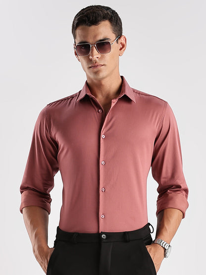 Slim Fit Solid Casual Shirt