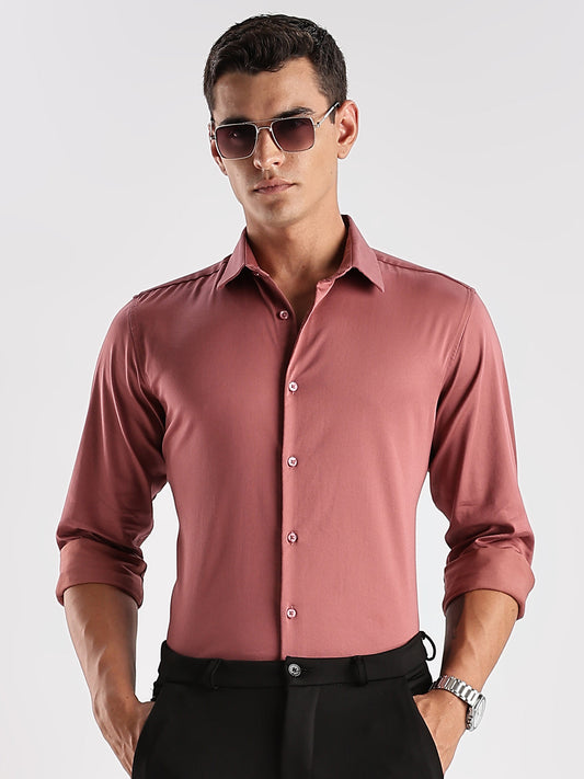 Slim Fit Solid Casual Shirt