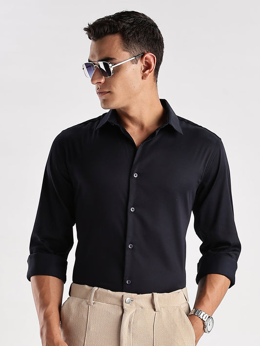 Slim Fit Solid Casual Shirt