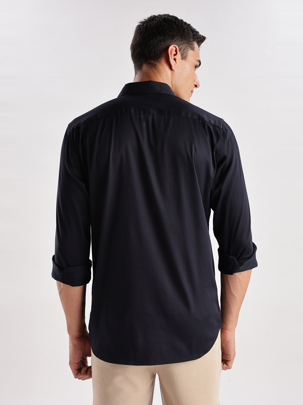 Slim Fit Solid Casual Shirt