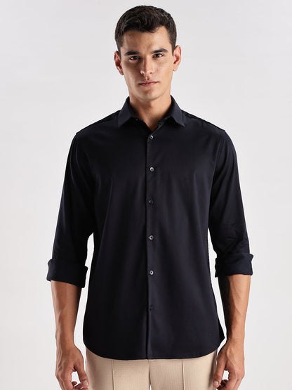 Slim Fit Solid Casual Shirt