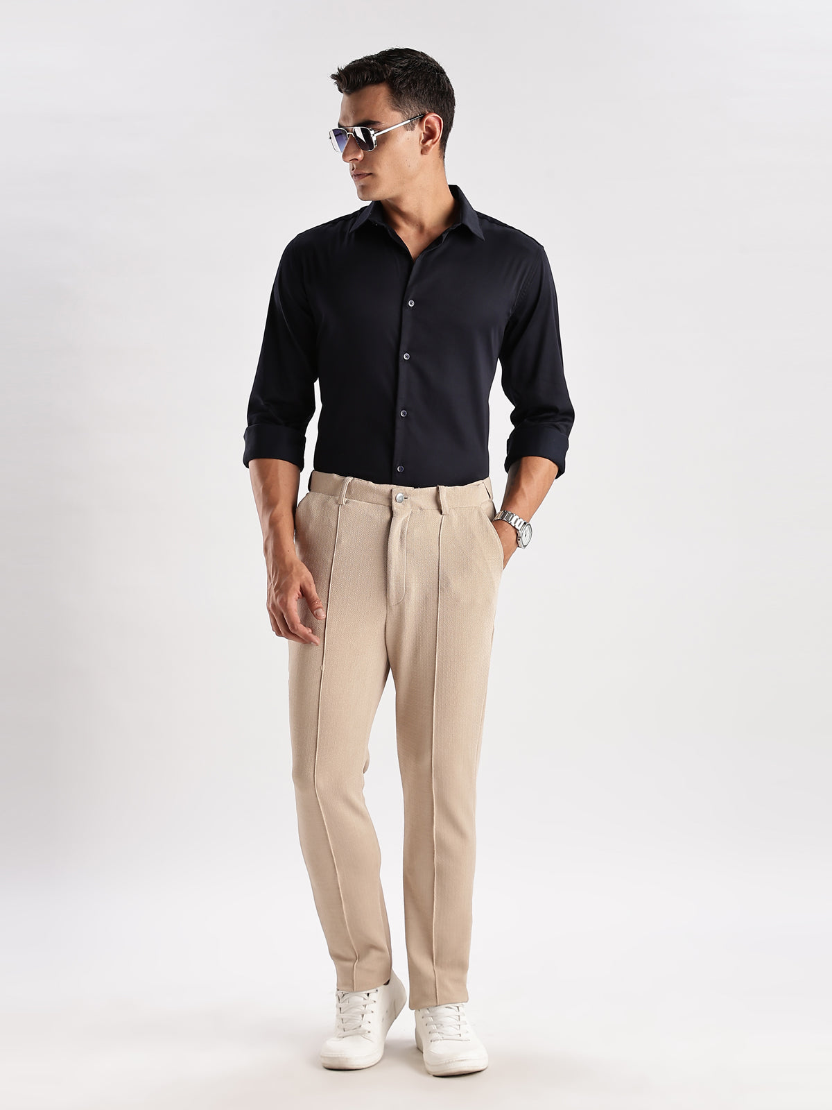 Slim Fit Solid Casual Shirt