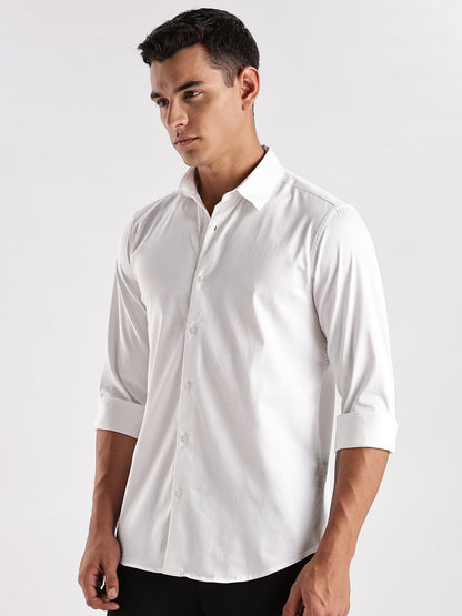 Slim Fit Solid Casual Shirt