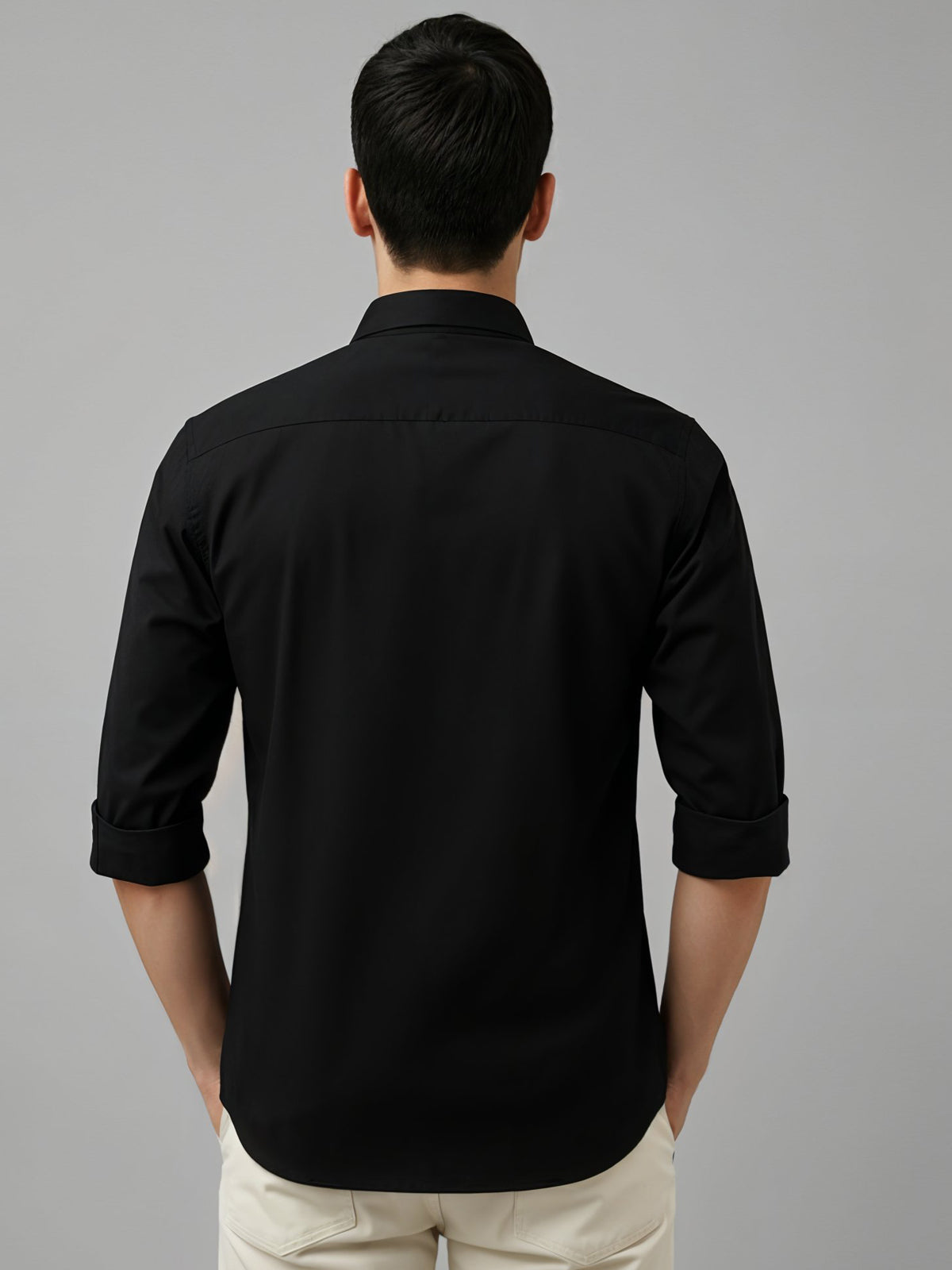 Adro Mens Cotton Twill Cargo Shirt Black