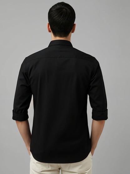 Adro Mens Cotton Twill Cargo Shirt Black
