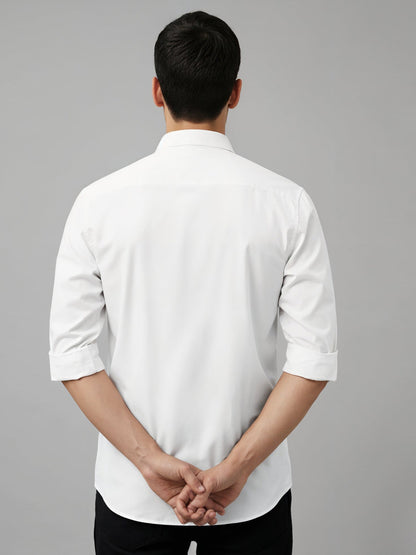 Adro Mens Cotton Twill Cargo Shirt White