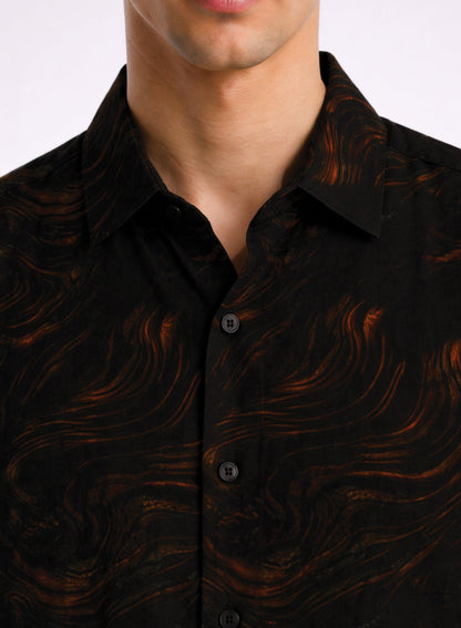 Adro Midnight Ember Wave Relaxed Fit Shirt