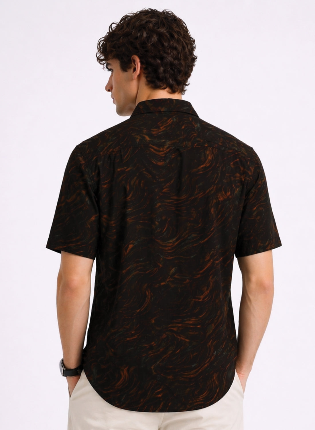 Adro Midnight Ember Wave Relaxed Fit Shirt