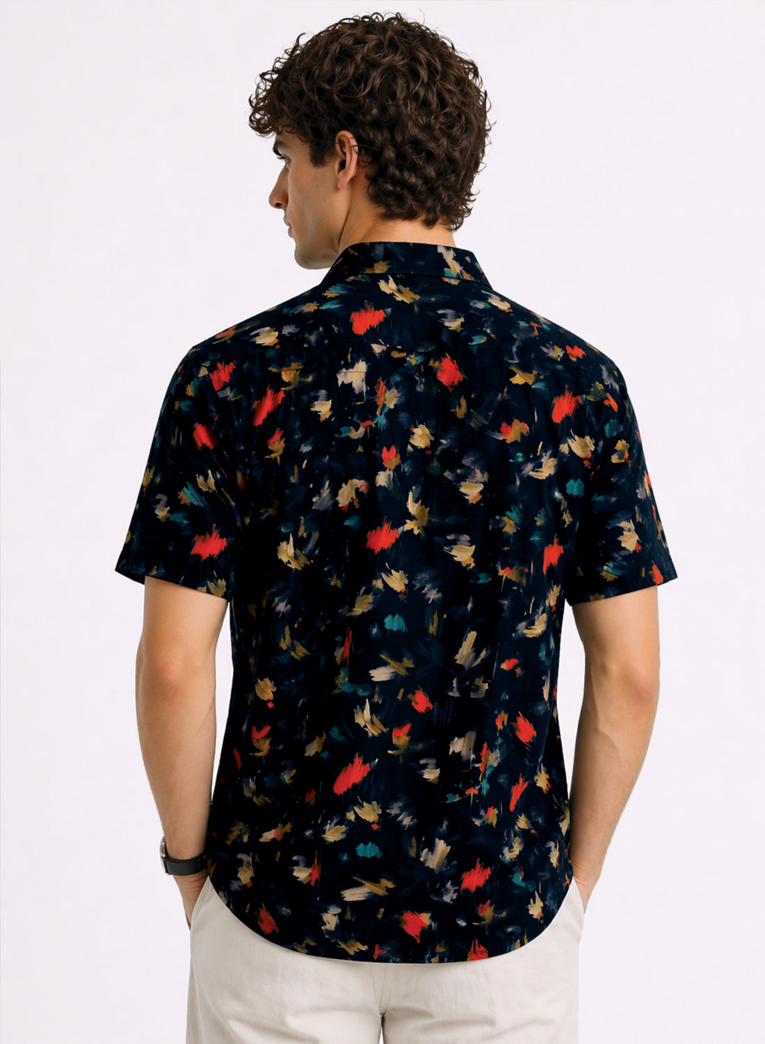 Adro Noir Splash Printed Relaxed Fit Shirt