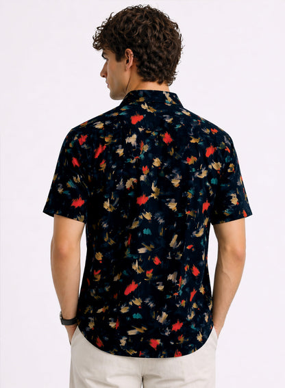 Adro Noir Splash Printed Relaxed Fit Shirt