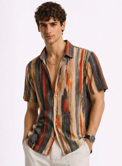 Adro Sunset Strata Resort Relaxed Fit Shirt Multi Color
