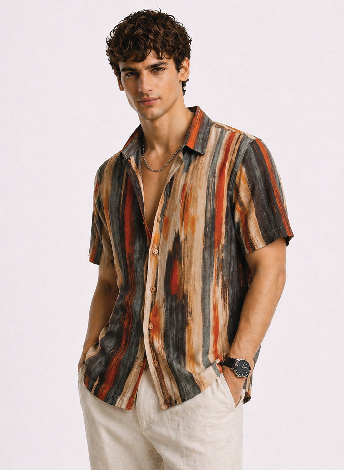 Adro Sunset Strata Resort Relaxed Fit Shirt
