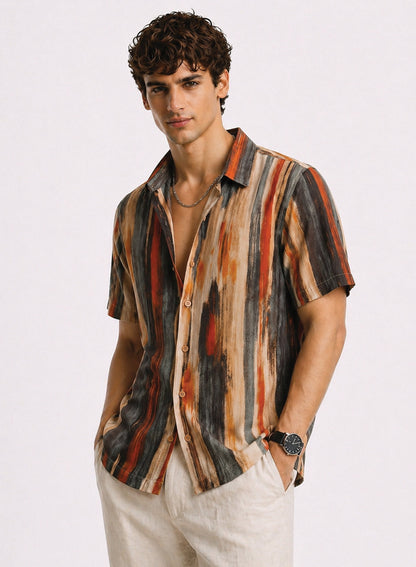 Adro Sunset Strata Resort Relaxed Fit Shirt