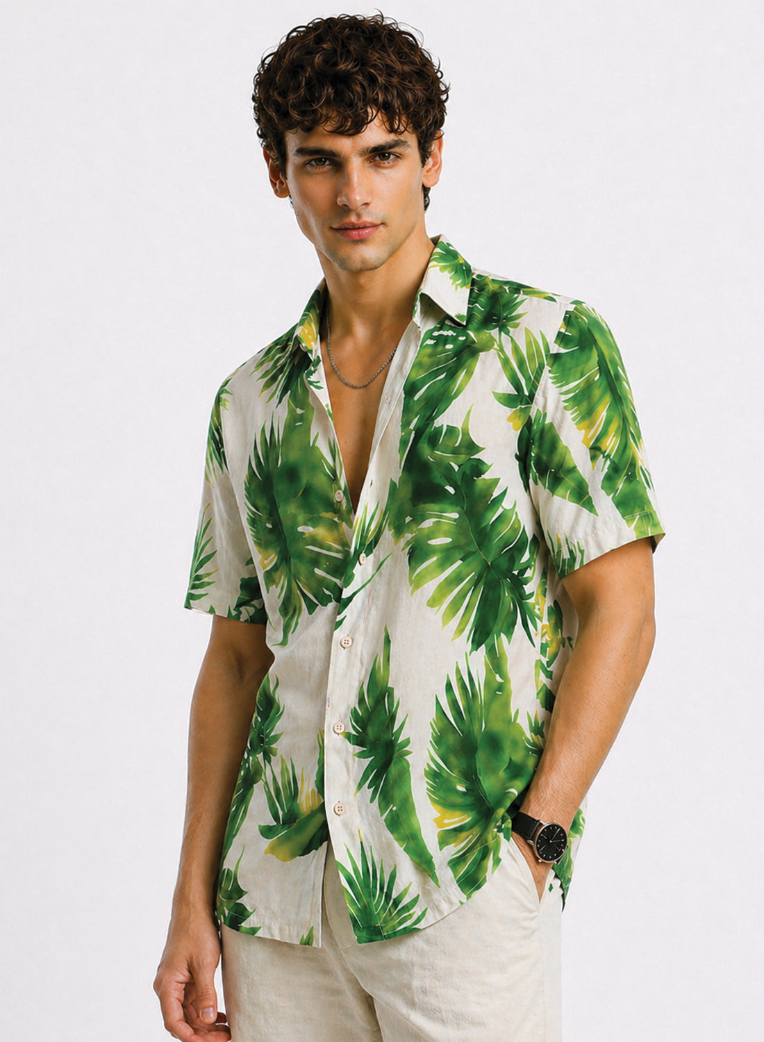 Adro Tropic Palm Resort Relaxed Fit Shirt