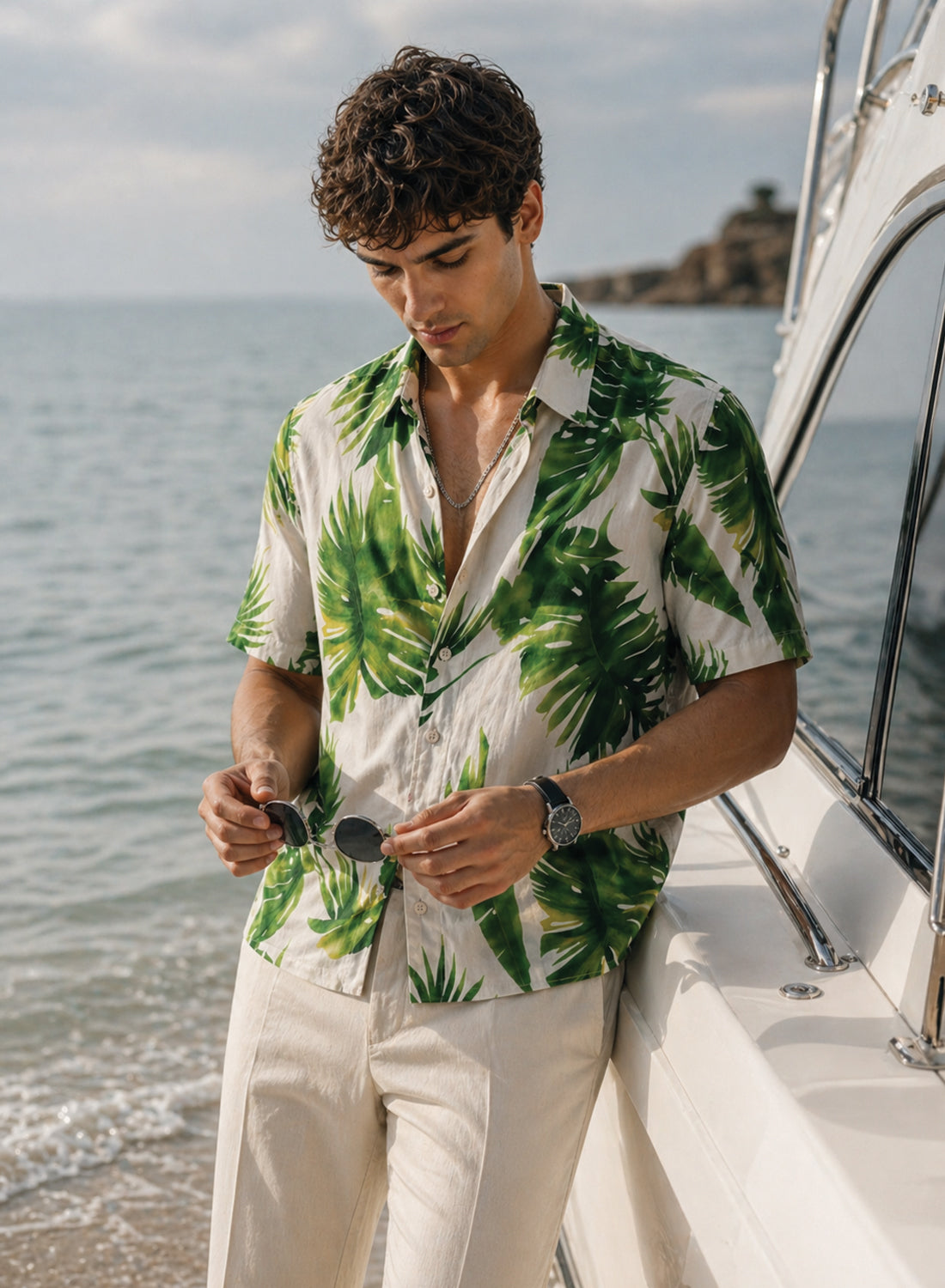 Adro Tropic Palm Resort Relaxed Fit Shirt