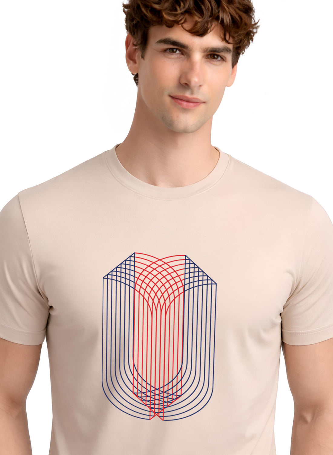 ADRO Mens Dual Arc Monogram Printed T-Shirt for Men | Cotton Printed Tshirt | Regular Fit Casual T-Shirts | Summer Tshirts