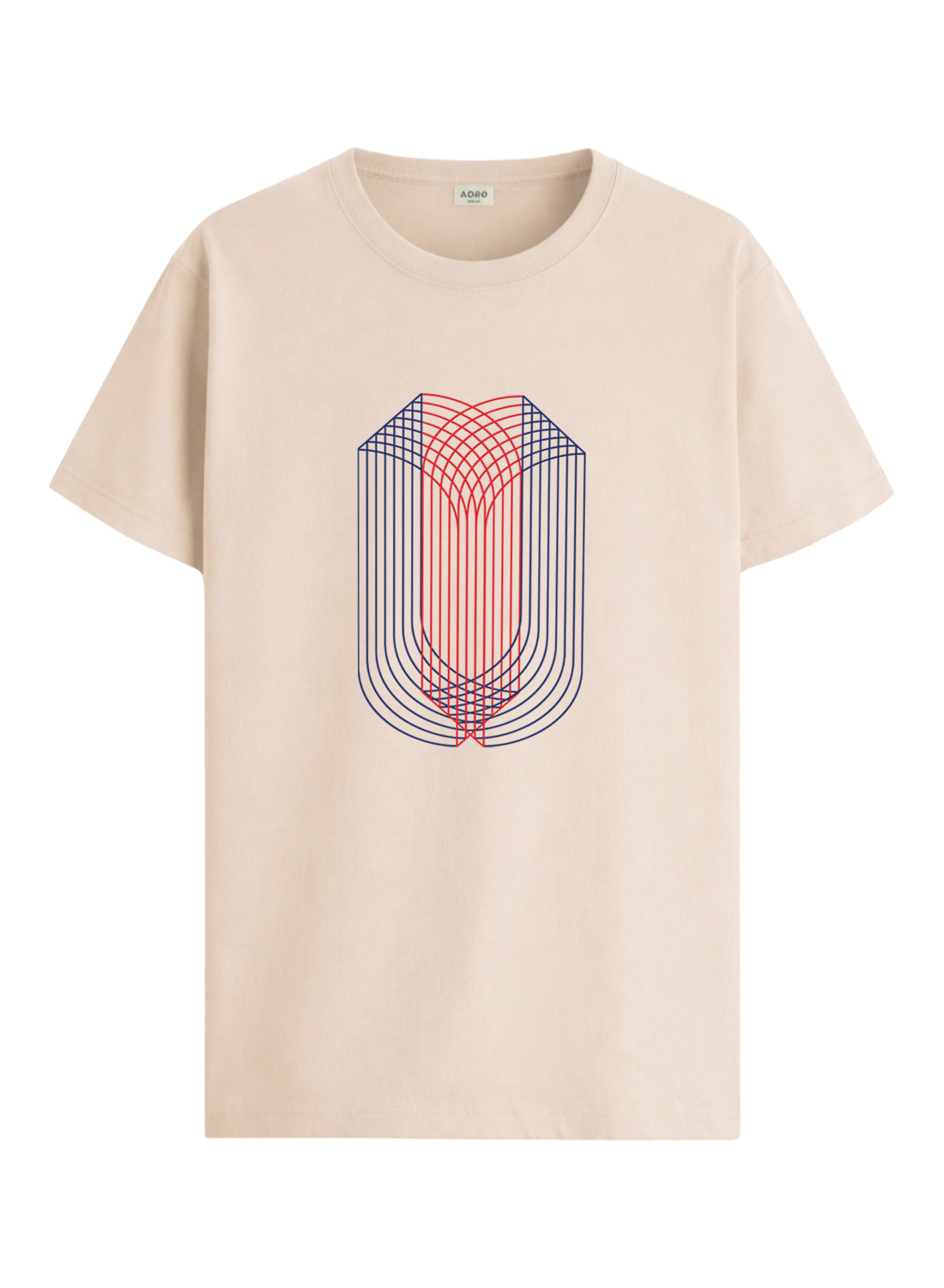 ADRO Mens Dual Arc Monogram Printed T-Shirt for Men | Cotton Printed Tshirt | Regular Fit Casual T-Shirts | Summer Tshirts