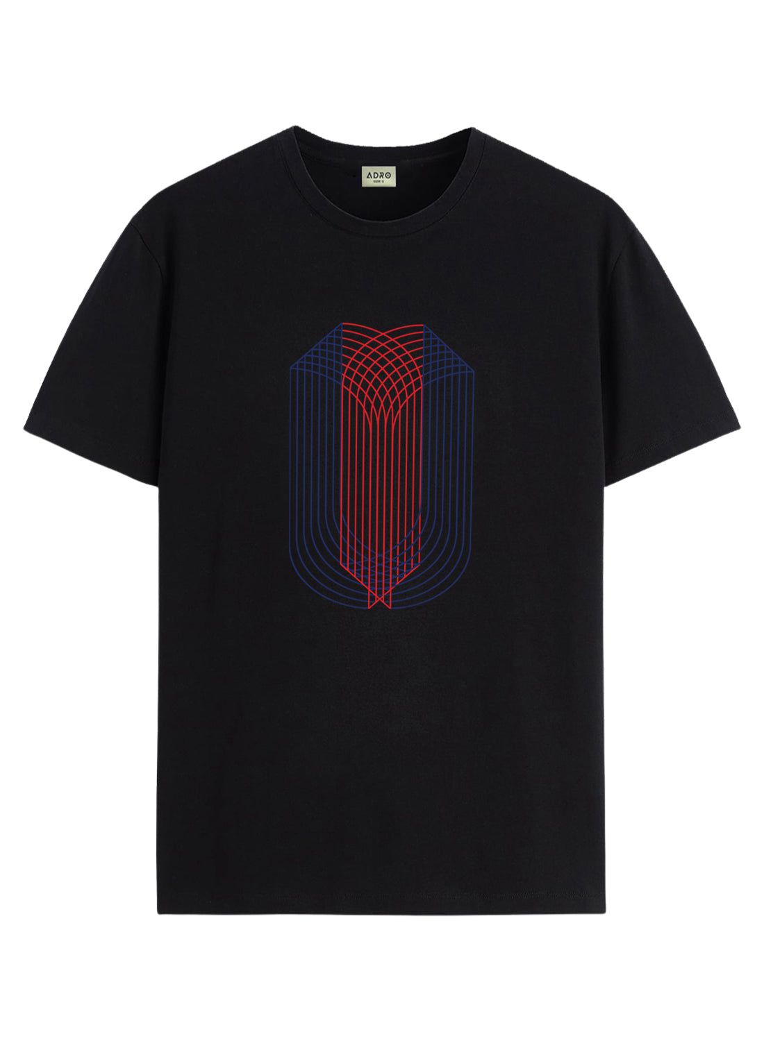 ADRO Mens Dual Arc Monogram Printed T-Shirt for Men | Cotton Printed Tshirt | Regular Fit Casual T-Shirts | Summer Tshirts