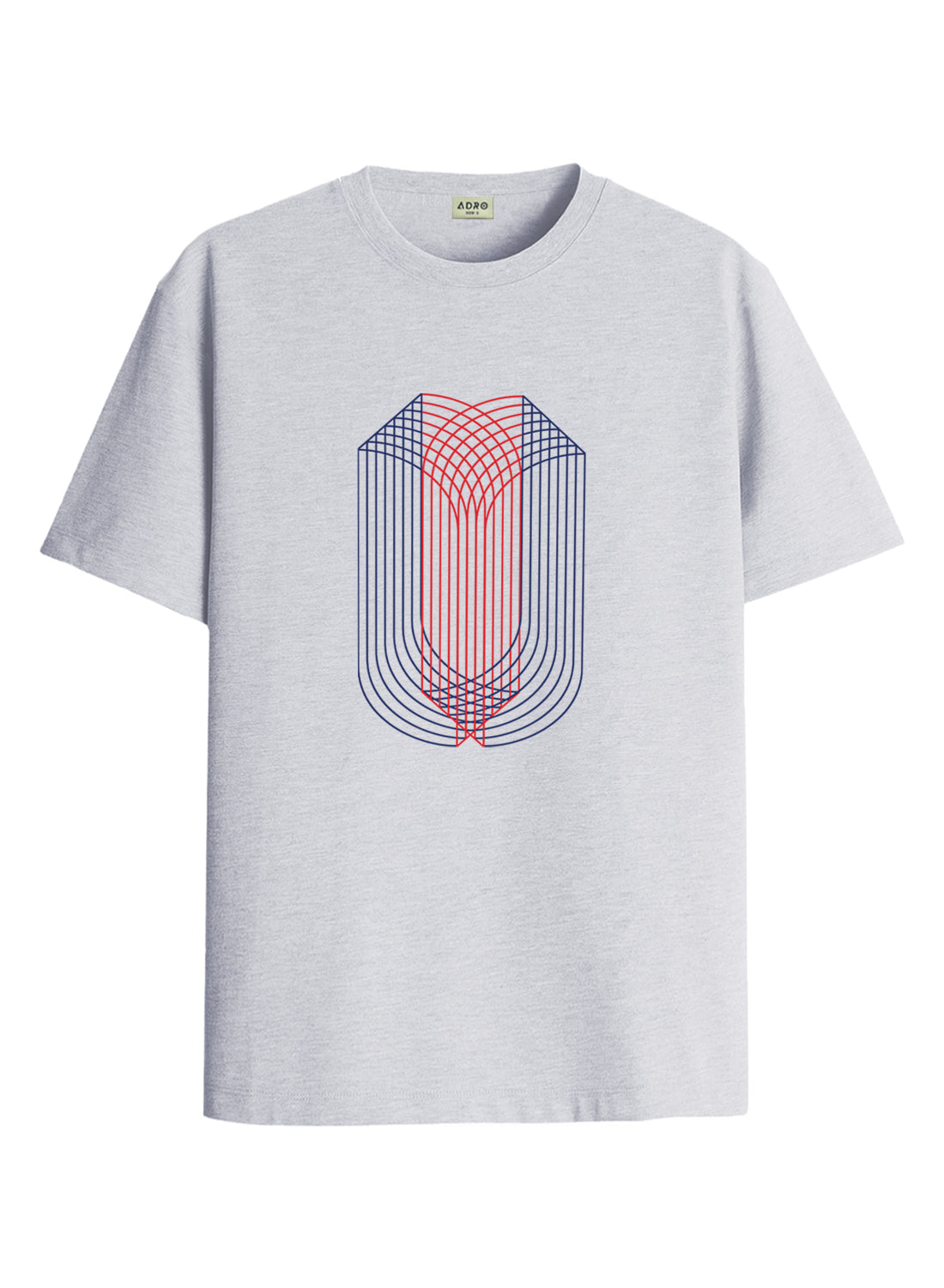 ADRO Mens Dual Arc Monogram Printed T-Shirt for Men | Cotton Printed Tshirt | Regular Fit Casual T-Shirts | Summer Tshirts