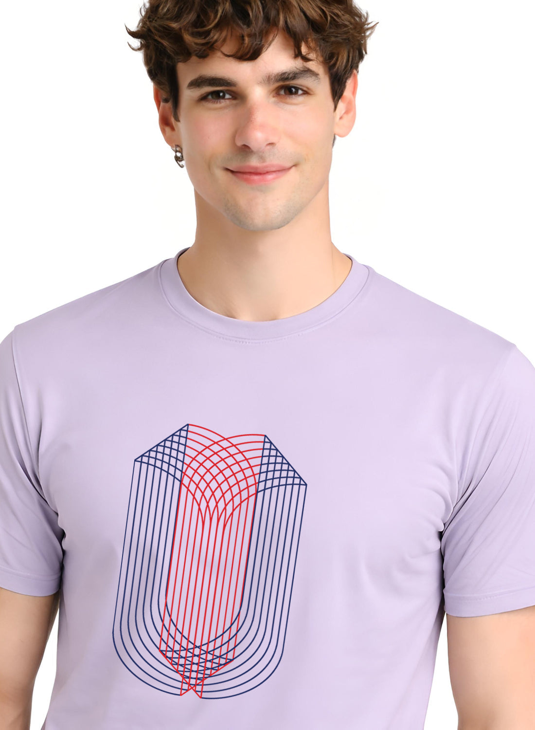 ADRO Mens Dual Arc Monogram Printed T-Shirt for Men | Cotton Printed Tshirt | Regular Fit Casual T-Shirts | Summer Tshirts