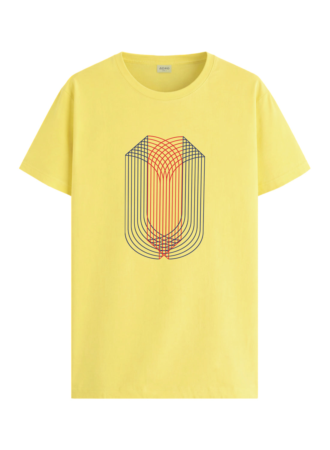 ADRO Mens Dual Arc Monogram Printed T-Shirt for Men | Cotton Printed Tshirt | Regular Fit Casual T-Shirts | Summer Tshirts