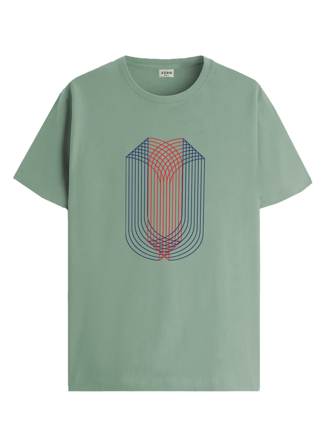 ADRO Mens Dual Arc Monogram Printed T-Shirt for Men | Cotton Printed Tshirt | Regular Fit Casual T-Shirts | Summer Tshirts
